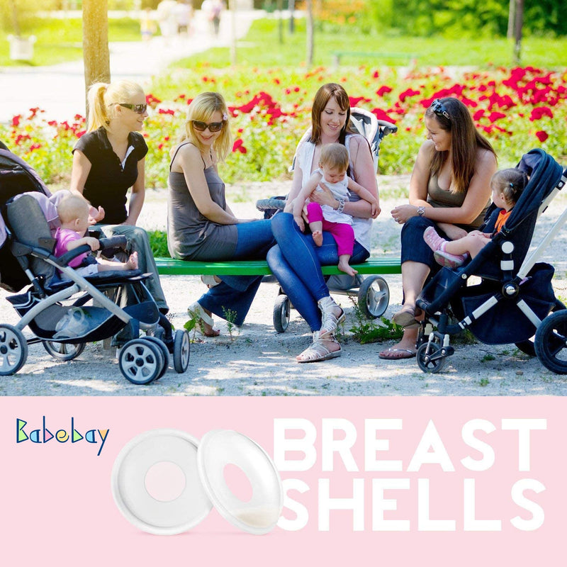 Breast Shells, 4 Pack Nursing Cups, Milk Saver, Protect Sore Nipples for Breastfeeding, Collect Breastmilk Leaks for Nursing Moms, Soft and Flexible Silicone Material, Reusable 4 Count (Pack of 1) - BeesActive Australia