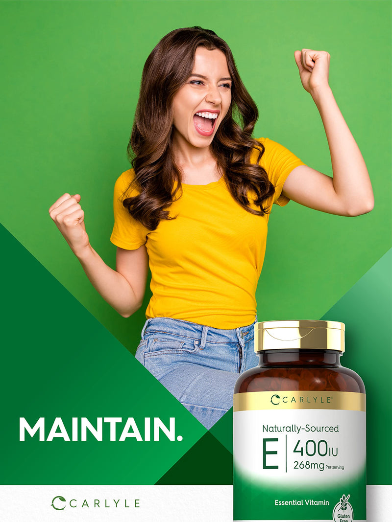 Carlyle Vitamin E 400 IU Softgels | 250 Count | Naturally Sourced | Non-GMO and Gluten Free - BeesActive Australia