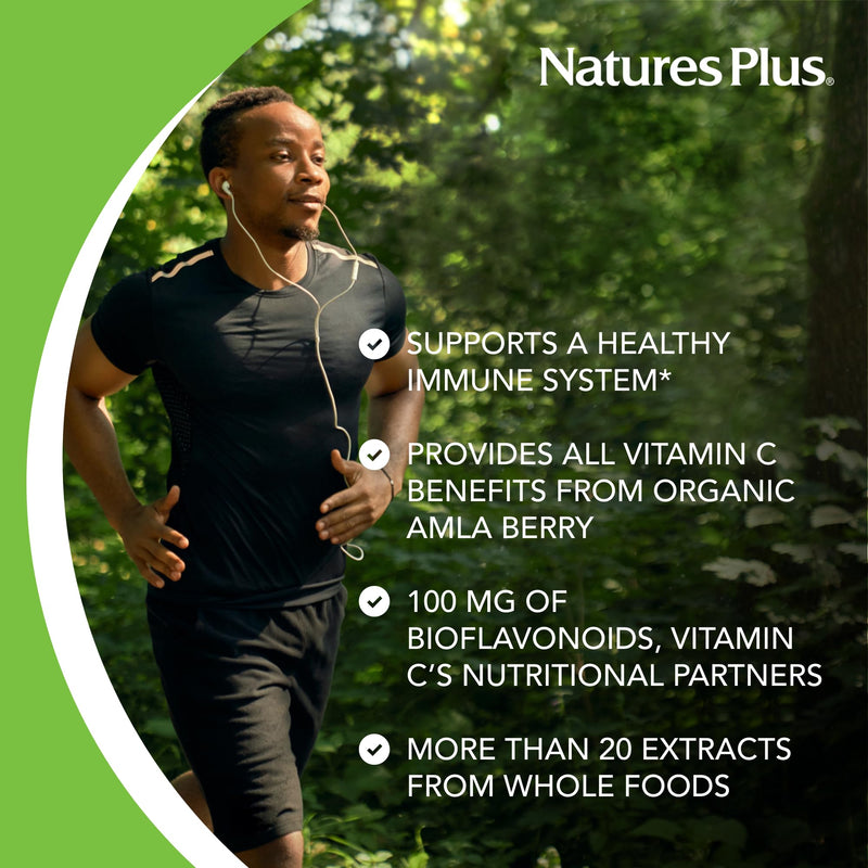 NaturesPlus Source of Life Garden Vitamin C - 60 Capsules - Immune System Support - USDA Certified Organic, Non-GMO, Vegan, Gluten Free - 30 Servings 60 Count (Pack of 1)