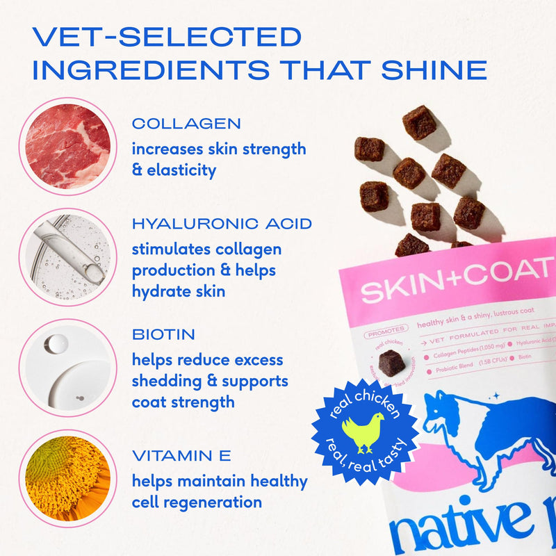 Native Pet Omega Skin and Coat Chews for Dogs (60 Air-Dried Chews) & Sockeye Salmon Oil for Dogs (8 Oz.) - Pure Omega 3 Fish Oil Promotes Healthy Skin, Shiny Coat, & Strong Joints