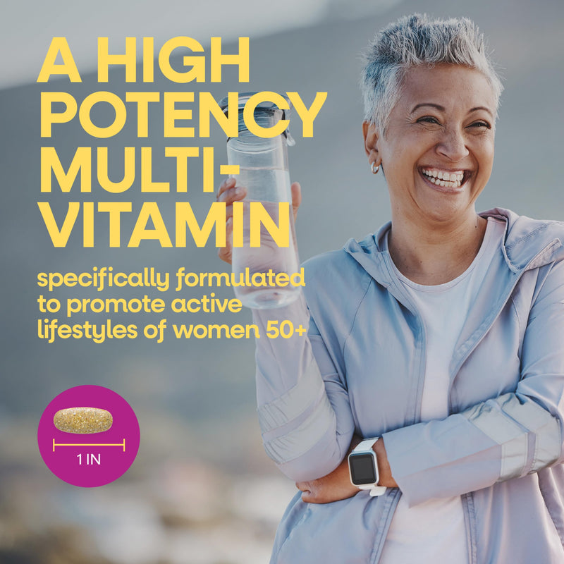 Nature's Way Alive! Women's 50 Plus Ultra Potency Multivitamin, 150 ct | Complete and High Potency Formula with Vitamin D3, C, E, and Methylated B12; Supports Heart, Brain, and Bone Health*. 150 Count (Pack of 1)