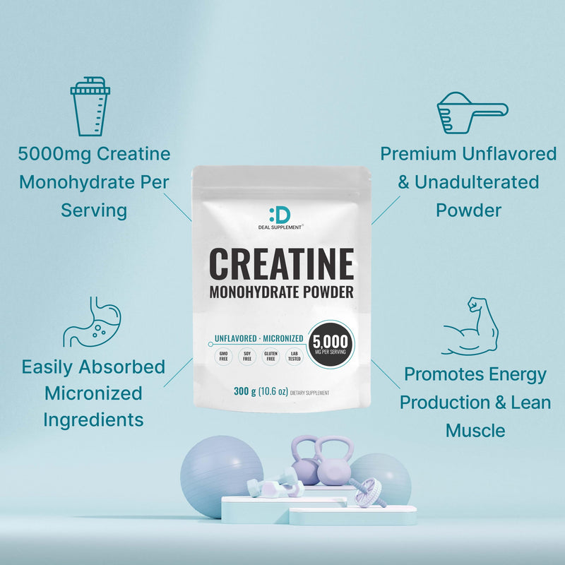 Instant Creatine Monohydrate Powder, 5g Per Serving ‚Äì 60 Servings | Micronized, Unflavored, Fast Absorbing Formula | Supports Strength, Power & High-Intensity Training | Vegan, Keto, Non-GMO 10.6 Ounce (Pack of 1)