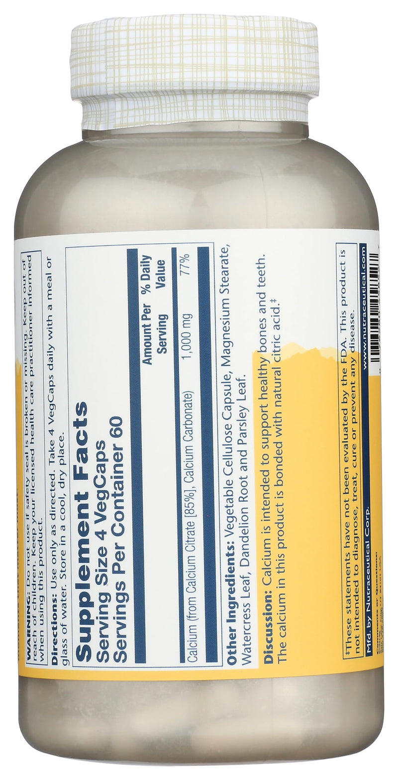 Solaray Calcium Citrate, 240 Caps, 0.75 Bottle