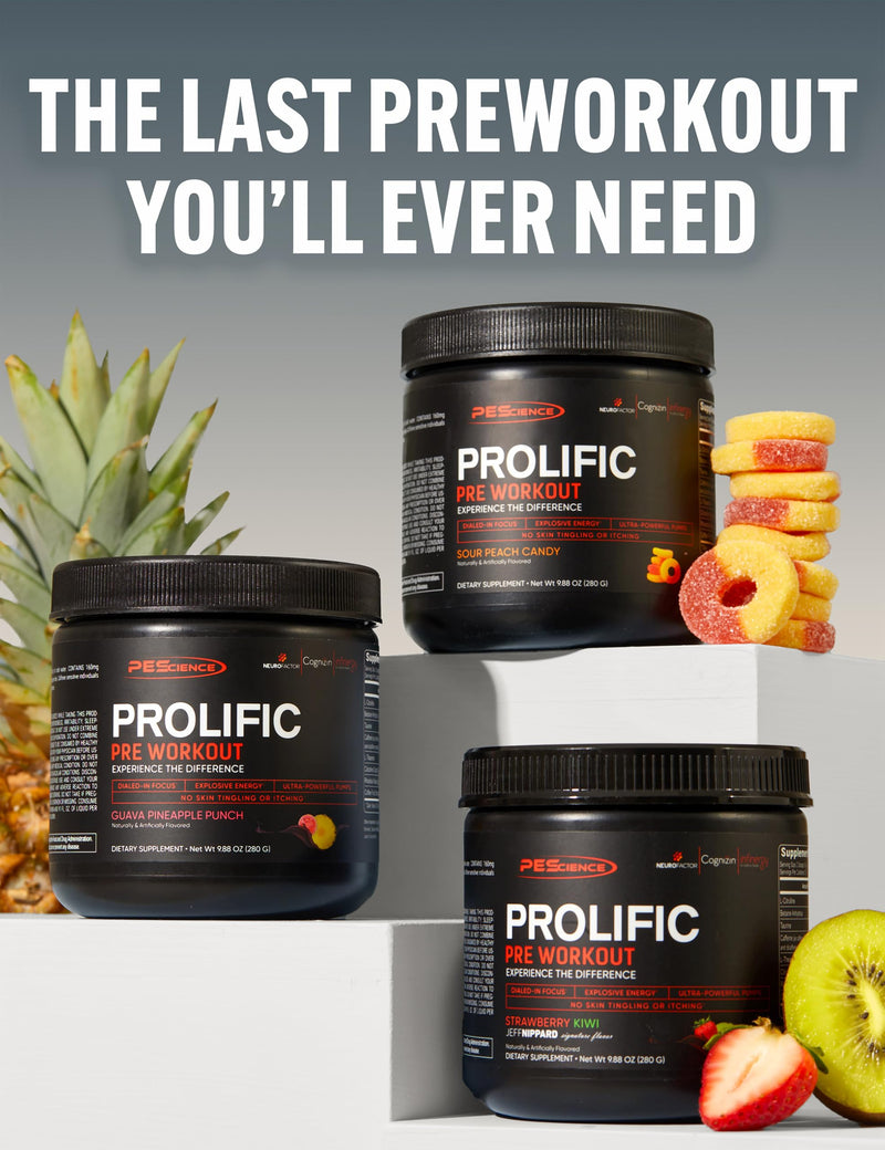PEScience Prolific Pre Workout Powder for Men & Women with L-Citrulline, Nitric Oxide Booster, Energy Powder & Nootropic for Focus ‚Äì Preworkout Without Beta Alanine ‚Äì 40 Scoops, Melon Berry Twist