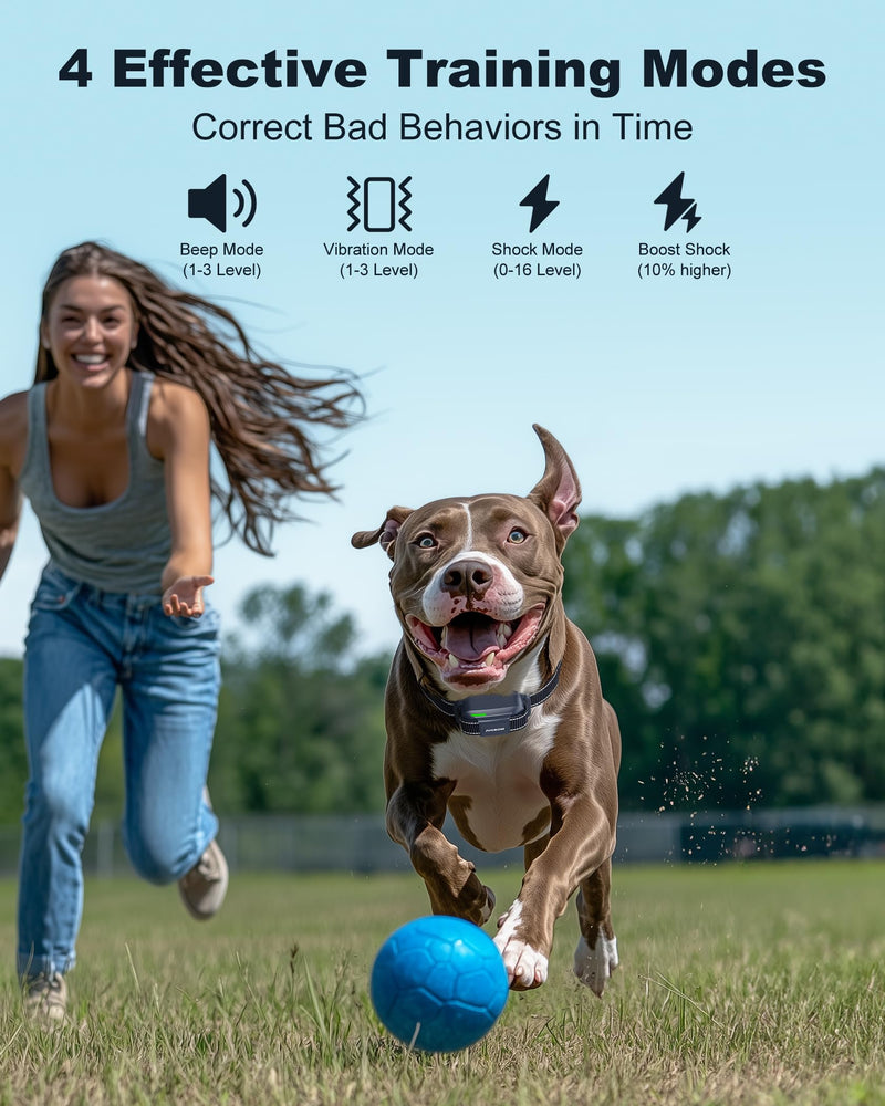 Jugbow Dog Shock Collar - 4200FT Dog Training Collar with Remote for 5-120lbs Small Medium Large Dogs, IPX8 Waterproof E Collar with 4 Training Modes, Security Lock, Rechargeable Shock Collar Dark Blue - BeesActive Australia