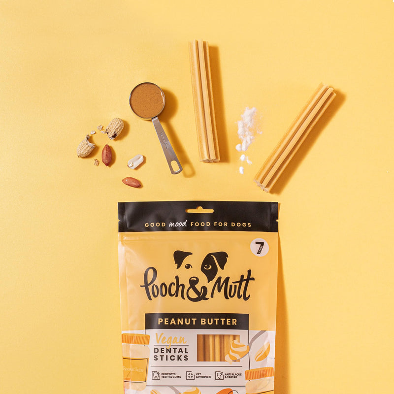 Pooch & Mutt - Training Dental Sticks for Dogs, Dental Sticks with Peanut Butter Flavor for Dogs, 1 Pack of 7 Sticks Peanut Butter 251 g (Pack of 1) - BeesActive Australia