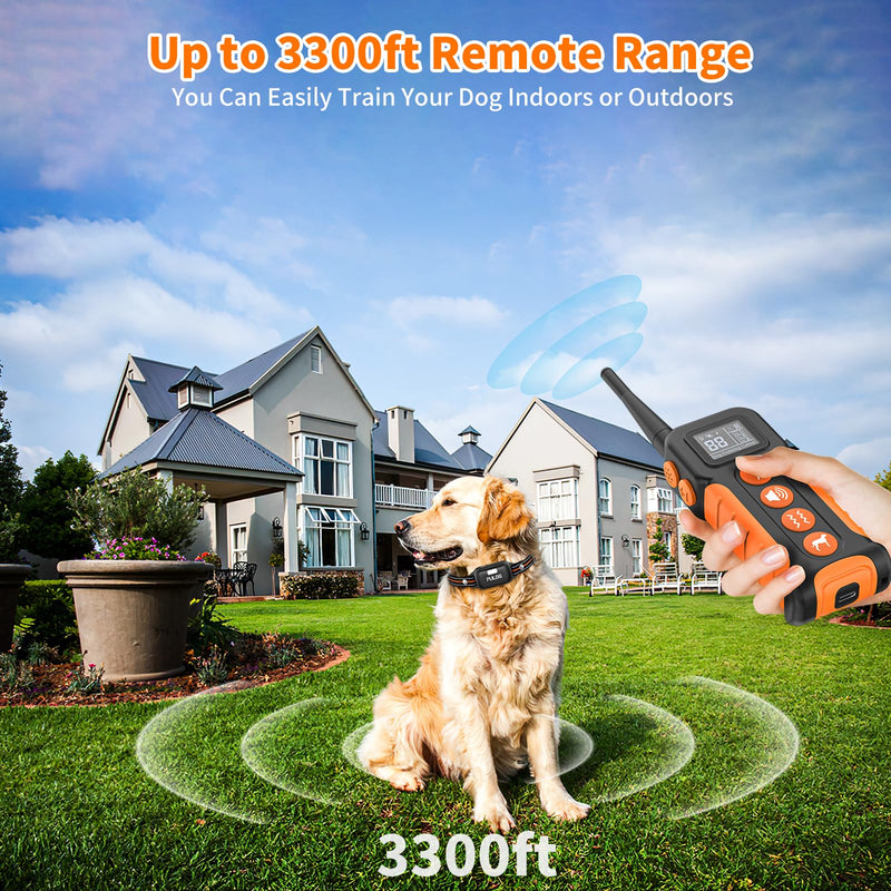 Dog Shock Collar with Remote and Led, 3300FT Dog Training Collar for 8-130Lbs Small Medium Large Dogs, IPX7 Waterproof Electric Collar with Beep, Vibration & Safe Shock, E-Collar for Dogs Training - BeesActive Australia