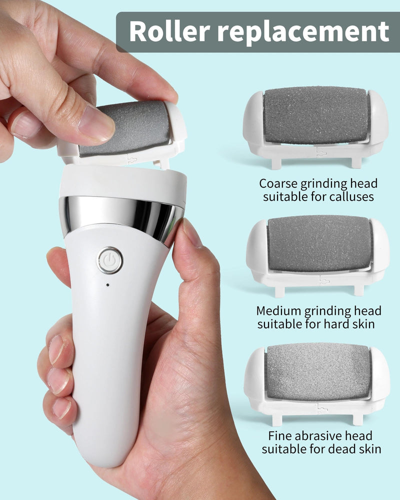 Electric Foot Callus Remover, Rechargeable Foot Care Tool with 3 Speed Settings, Waterproof Foot File, Portable Foot Dead Skin Remover, Smooth Heels, Home or Travel Spa Foot Care - BeesActive Australia