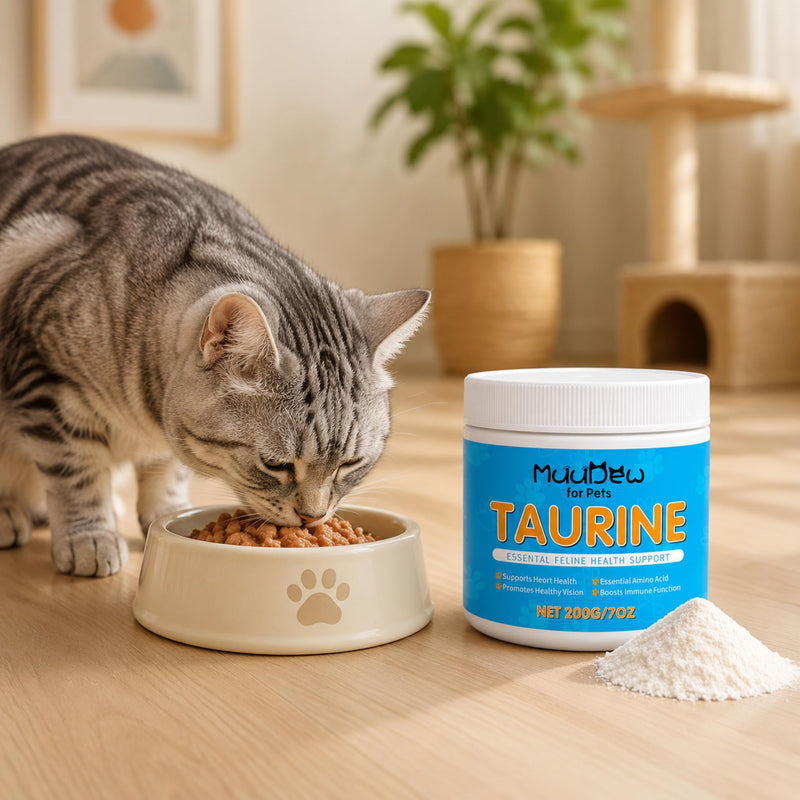 Taurine for Cats, Cat Taurine Supplement for Heart, Vision, Skin & Coat and Immune Support Unflavored Taurine Powder for All Ages Including Kittens – 7 oz
