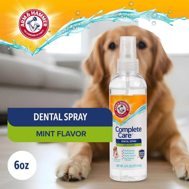 Arm & Hammer Complete Care Brushless Dental Kit for Dogs – Includes No-Brush Oral Gel + Dog Dental Spray, Fresh Breath, Tartar Control, Baking Soda Enhanced Dental Dog Supplies, 4 Fl Oz Each Dental Kit - Peanut Butter & Mint 4 Fl Oz (Pack of 2)