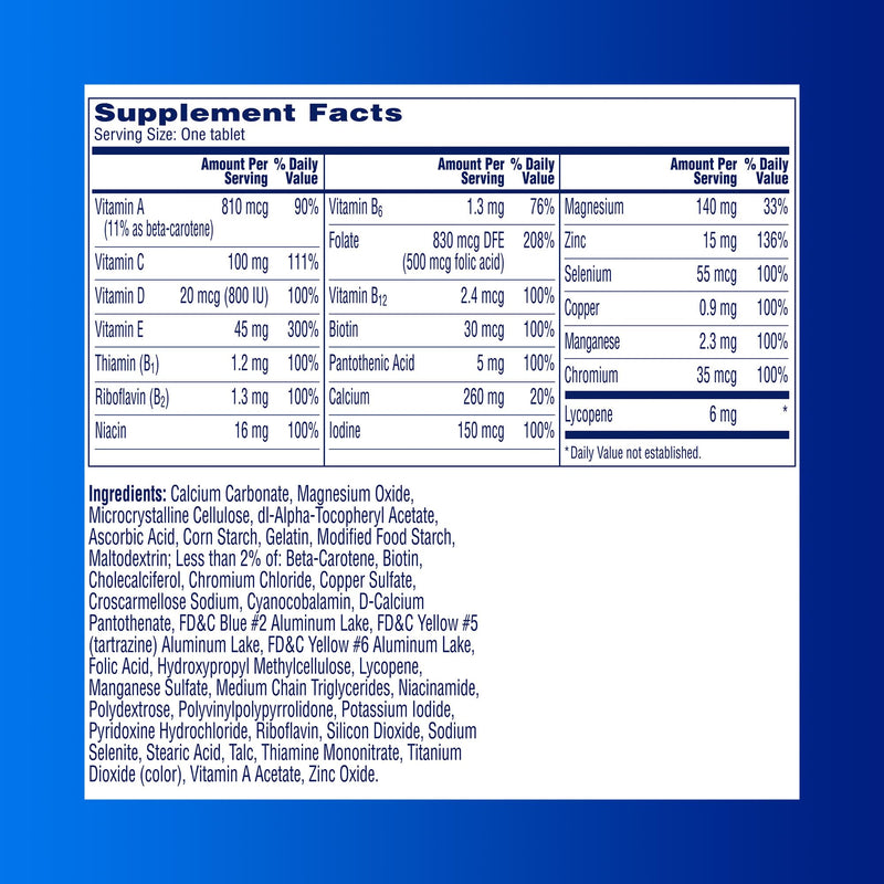 One A Day Men's Pre-Conception Health Multivitamin to Support Sperm Health, Supplement for Men with Vitamin C, Vitamin E, Selenium, Zinc, and Lycopene, 30 Count 30 Count (Pack of 1)