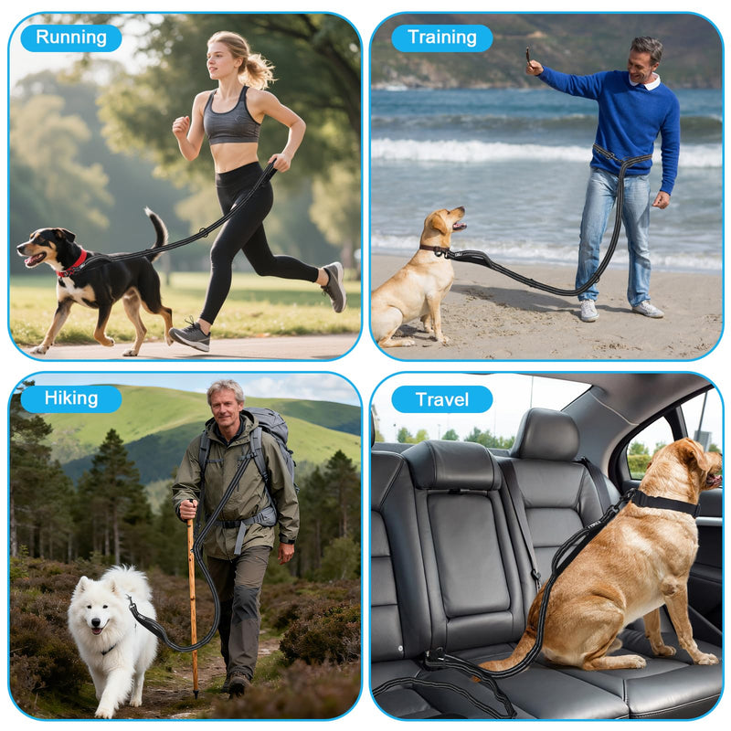 ETACCU Hands Free Dog Leash, Multifunctional Crossbody Dog Leash with Adjustable Length 6-9FT, Tangle Free Reflective Waist Leashs for Medium and Large Dogs - BeesActive Australia