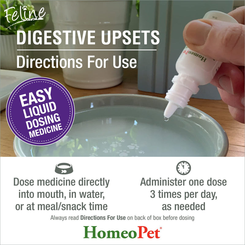HomeoPet Feline Digestive Upsets, Natural Cat Digestive Support, Digestive Supplement for Cats, 15 Milliliters - BeesActive Australia
