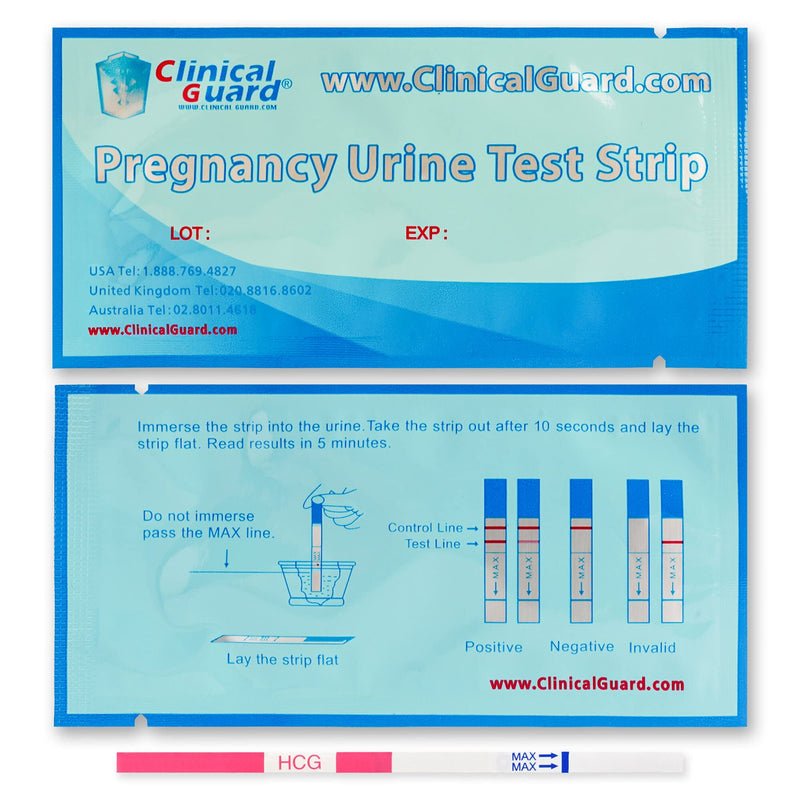 Clinical Guard 50 Pregnancy Test Strips - Sensitive & Accurate Measurement Within 5 mins - Early Detection Pregnancy Test Strip - Easy to Use for Home Tests - HCG Test Strip Kit 50 Count (Pack of 1) - BeesActive Australia