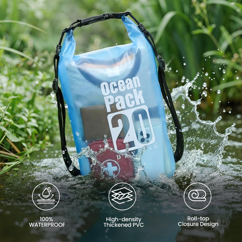 TILYMOL Dry Bag Waterproof, Roll Top Small Waterproof Backpack 20L, Floating Lightweight Bag with Water Proof Phone Pouch for Kayaking, Paddle Boarding, Boating, Fishing, Swimming Orange