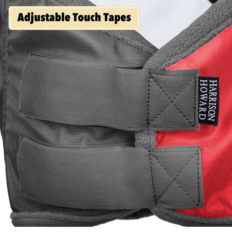 Harrison Howard Pro Luminous Horse Fly Mask Standard with Ears UV Protection for Horse Scarlet Red/Black Large Full Size Full (Large) - BeesActive Australia