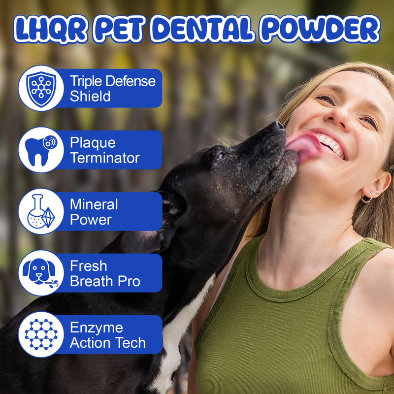 Dog Dental Powder for Fresher Breath - Dog Teeth Cleaning Powder Natural Plaque & Tartar Support with Probiotics & Enzymes lab co, Oral Care Supplement for Pet 160g/(5.6 oz)