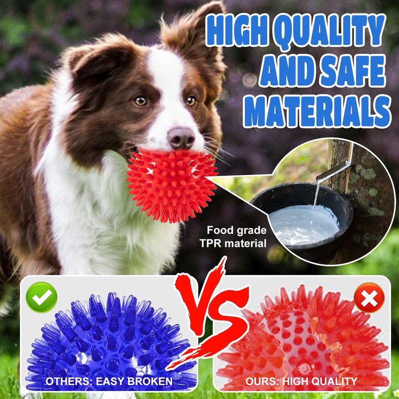 Light Up Squeaky Dog Balls: Led Dog Balls for Aggressive Chewers Large Chew Toys for Teething - Spikey Dog Balls for Small, Medium, Large Dogs - BeesActive Australia
