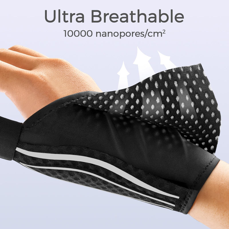 FREETOO Stable Thumb Brace for Arthritis Pain and Support, Thumb Spica Splint Right Hand Left Hand for Trigger finger, Wrist Brace with Thumb Support for Tendonitis,Sprain,carpal tunnel,White Right S S-Right Hand White / Black