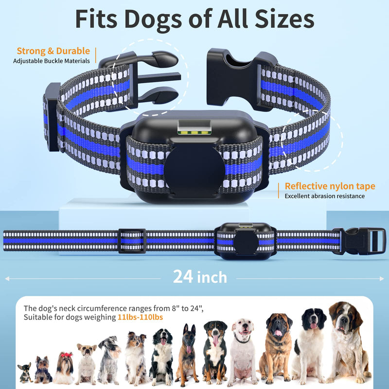 No Shock Dog Training Collar, 2025 Vibrating Dog Collar with Remote 2000ft, Beep and Vibration Collor for Dogs 10-120lbs, Rechargeable/Security Lock & Painless & Humane to Stop Bad Behaviors - BeesActive Australia