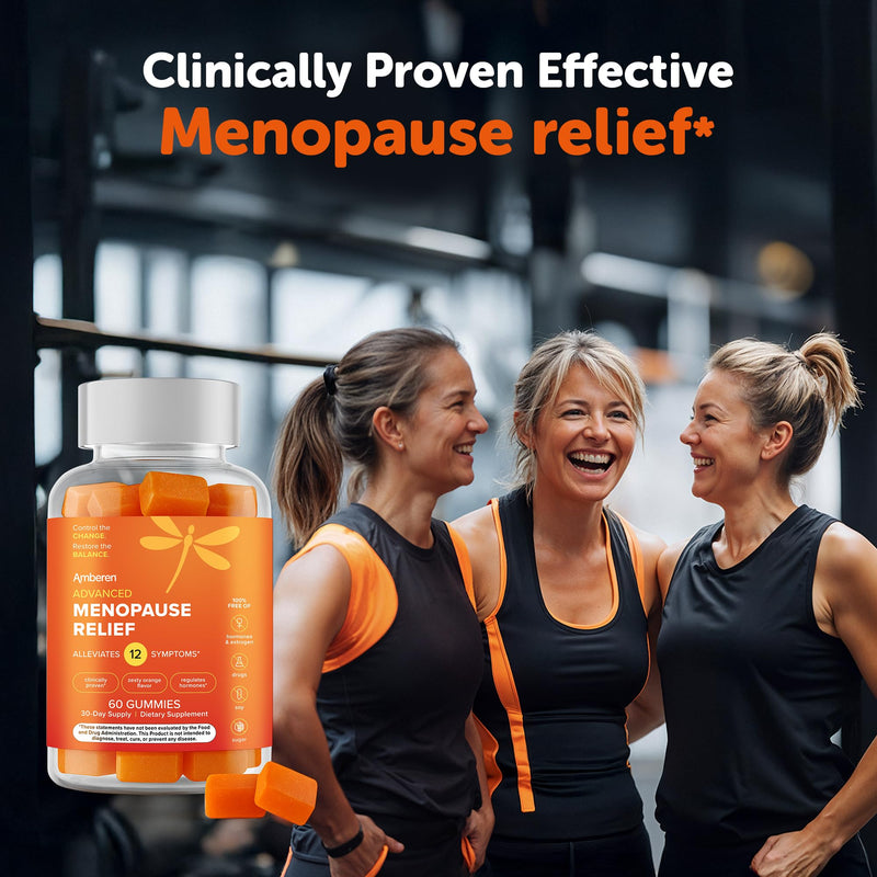 Amberen Menopause Supplement for Women, 60 Gummies, Clinically Proven, Helps Support Hormone Balance, Helps Relieve 12 Menopause Symptoms: Hot Flashes, Night Sweats, Mood Swings and More - BeesActive Australia