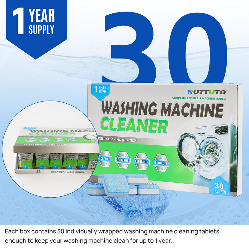 Washing Machine Cleaner, 30-Pack, Powerhouse-Eliminates Stains and Remove Odours, Suitable for All Washing Machine - BeesActive Australia