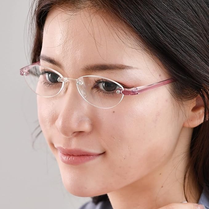 [Senior "Ai" Club] senior eye club Reading Glasses Women's Rimless TR-90 Simple Lightweight with Case MP-102 - BeesActive Australia