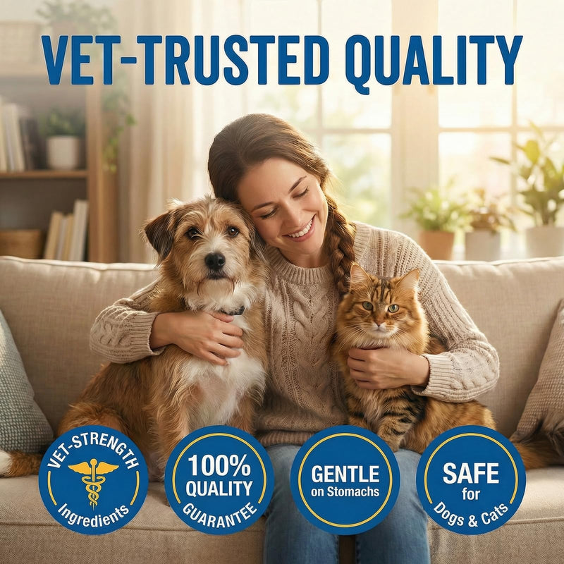Dewormer for Cats & Dogs Broad Spectrum Praziquantel & Pyrantel Pamoate Liquid Tapeworm, Roundworm & Hookworm Treatment Easy to Dose for Kittens & Puppies 100mL (3.38 fl oz)