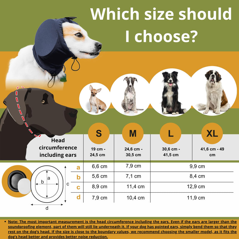 Dog Noise Cancelling Ear Muffs - Hearing Protection Headphones for Fireworks, Thunder & Loud Noises - Comfort Fit All Breeds - Washable Sound Absorbing Inserts (Blue, Medium) blue M