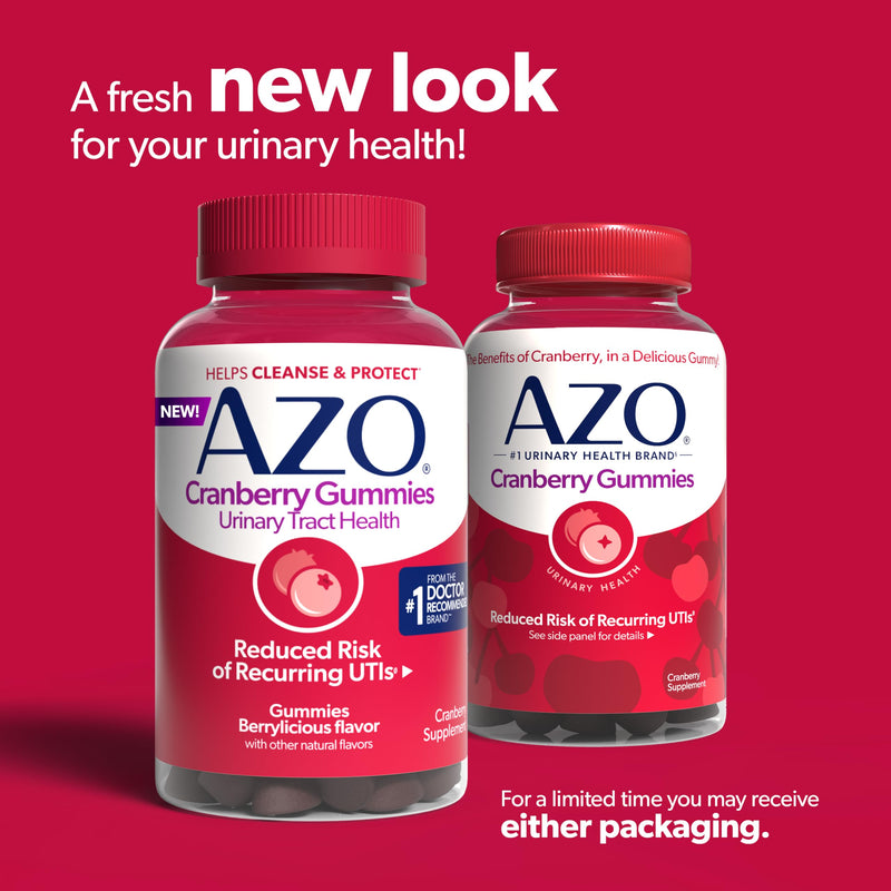 AZO Cranberry Gummies for Urinary Tract Health Women & Men, 72 Count | From the #1 Doctor Recommended Brand± Cranberry Supplement with Clinically Proven Pacran®, Helps Cleanse & Protect* 72 Count (Pack of 1)