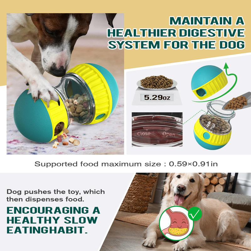 Dog Puzzle Toy Adjustable Treat Dispensing Ball Food Dispenser Tough Slow Feeder Puppy Enrichment Training Toy Pet Interactive Chase Toys for Small Medium Large Dogs to Keep Them Busy Green - BeesActive Australia