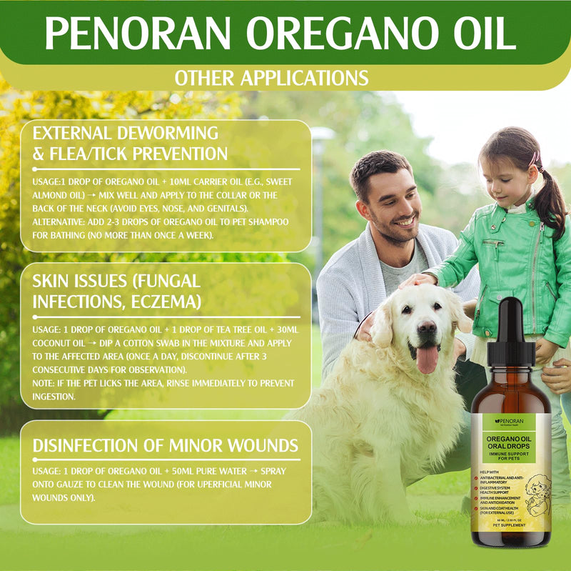 Organic Oregano Oil for Dogs, 2 fl oz, Immune, Digestion & Overall Health﻿ | Pure Premium Pet Natural Oregano Oil , Alcohol-Free, Organic, Natural, Non-GMO, Vegan