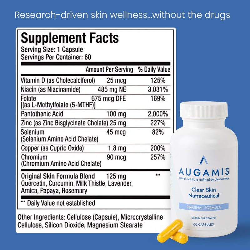 Hormonal Acne Treatment for Women – DIM-Free Clear Skin Supplement for Face & Body - Supports Nodular & Cystic Acne Relief and Rosacea Care for Teens & Adults (60 Pills, 485mg) 60 Count (Pack of 1)