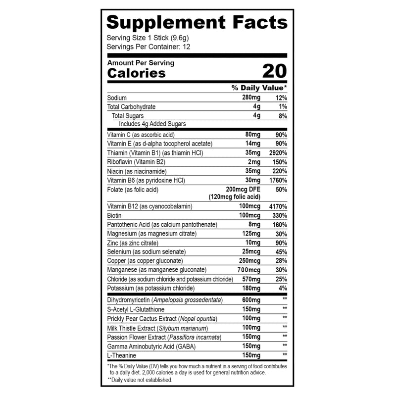 After-Alcohol Recovery Drink Mix, Tropical Punch, 12 Sticks | Hydration, Liver Support, Sleep Support, Vitamins & Minerals