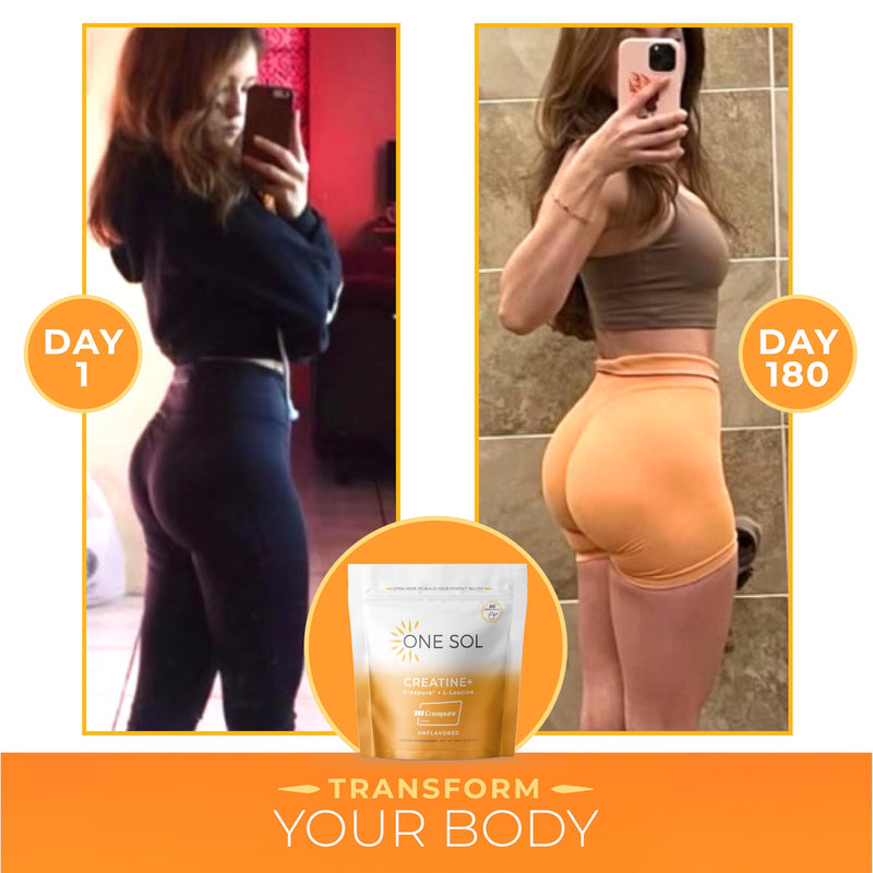 One Sol Creatine for Women Booty Gain, All Natural Women‚Äôs Creatine Powder w Creapure & Leucine, Increase Lean Muscle Mass, Reduce Recovery Time, Promotes Brain & Bone Health (Unflavored, 60 Servings) - BeesActive Australia