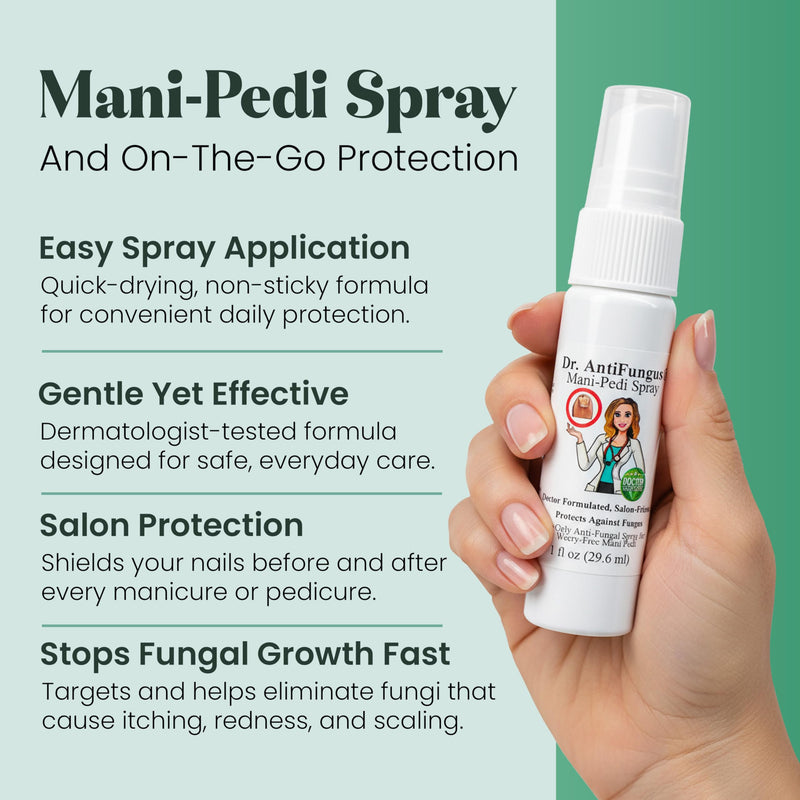 Dr. Antifungus - Mani-Pedi Nail Care Set - Includes Nail Defense Soak & Spray with 1% Tolnaftate - Protect, Cleanse, Dry Skin & Callus Remover - Nail & Cuticle Treatment for Kids and Adults - BeesActive Australia