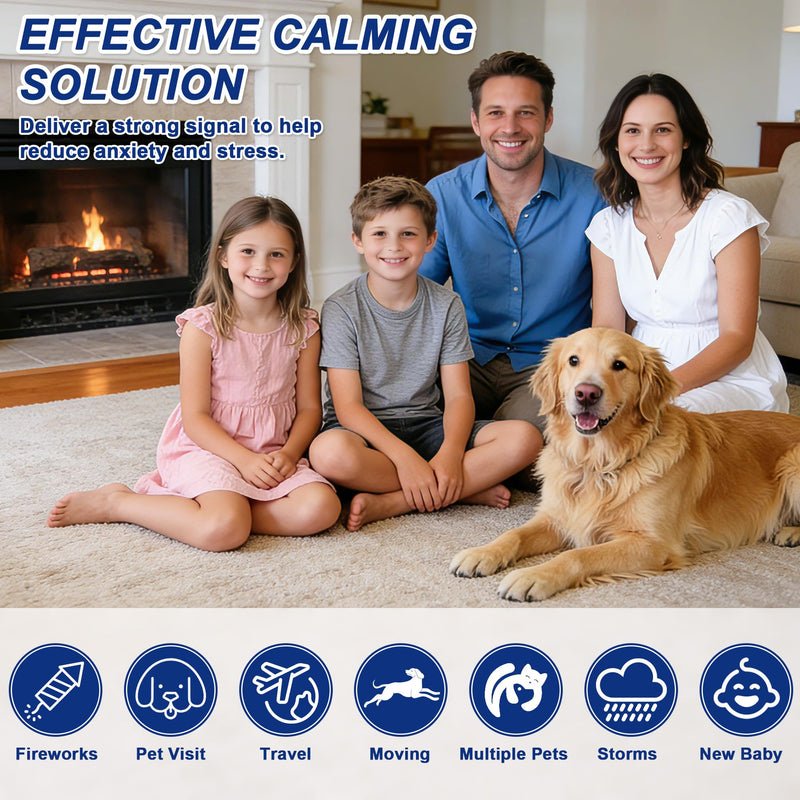 9 In 1 Dog Calming Pheromone Diffuser (3 Plug in + 6 Refills), Relief Anxiety, Storm Stress & Indoor Behavior Support, 180 Day Long Lasting Refill, Natural Odorless Safe Formula
