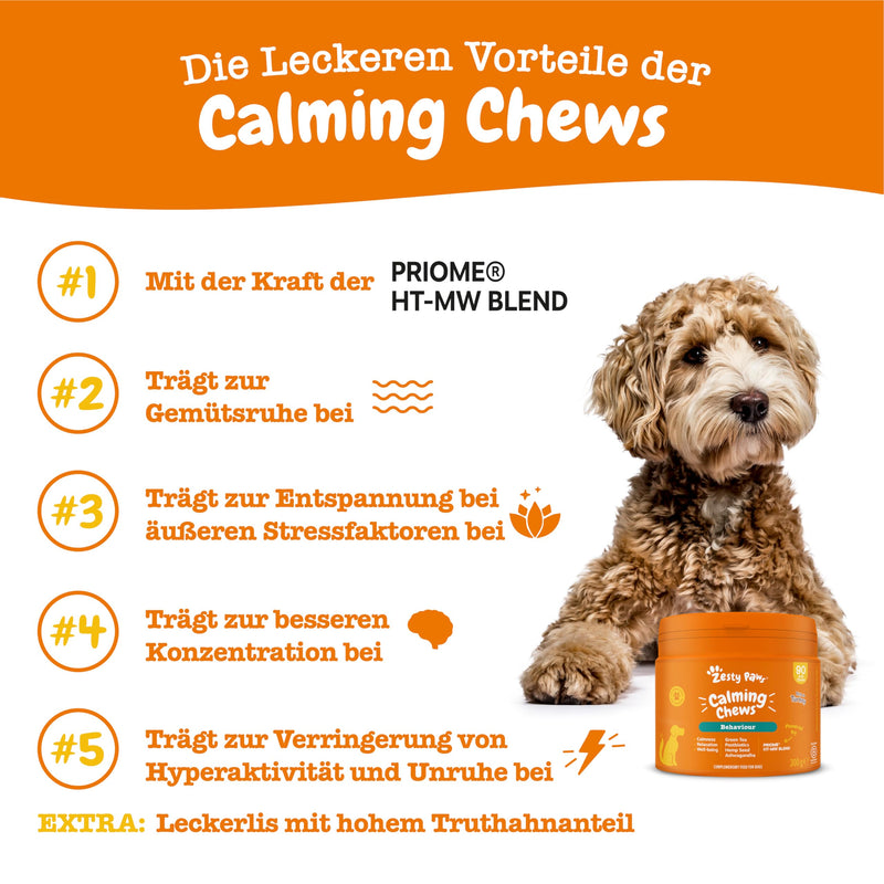 Zesty Paws Calming Chews for Dogs Relaxation & Anti-Stress for Dogs | Ashwagandha, green tea and L-tryptophan | For all breeds with turkey flavor | 90 pieces turkey - BeesActive Australia