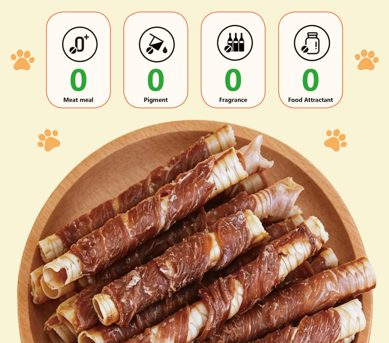 Duck Dog Treats–Duck Wrapped Goose Trachea, 10cm (25-30 Pcs) All Natural Trachea Sticks, Promotes Joint, Hip & Dental Health, High in Protein Low Fat, Dog Chews for Small & Medium Dogs