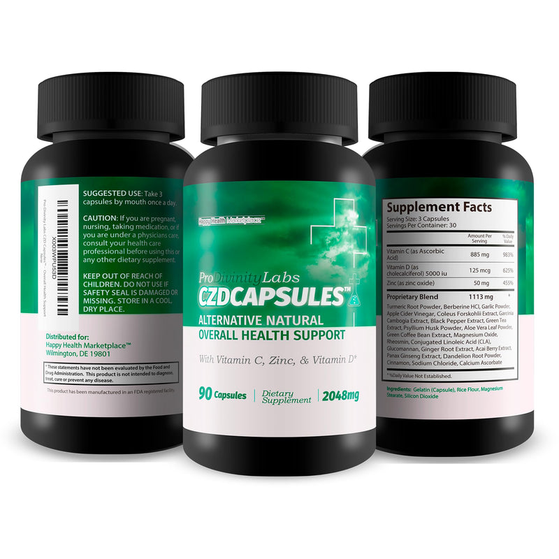 Pro Divinity Labs CZD Capsules - Overall Health Support Supplement - an Alternative Natural Approach to Health with Vitamin C, Zinc, Vitamin D, & Herbs - Support Immune Health & Reduced Swelling