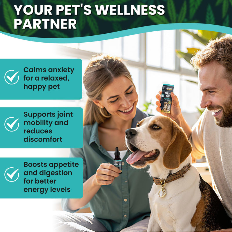 CocoPoco® Oil for Dogs Cats - Made In UK - Oil for Dog -100% Natural, Dog Calming Drops Calming Drops For Dogs - Omega 3, 6, 9 1 Pack