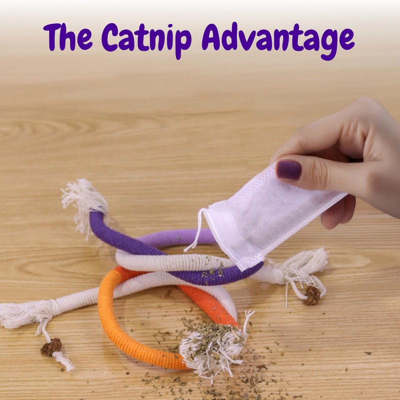 Cat Chew Rope - 3 Pack Cat Chew Ropes for Teeth Cleaning, Kitten Teething Toys with Stick to Transfer Chewing from Wires to Cotton String 3 Chew Ropes