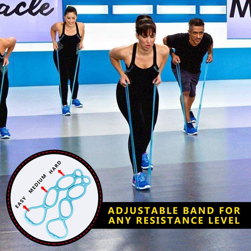 Walk at Home Workout Bands 7 Ring Adjustable Resistance Bands for Working Out Home Workout Walking Exercise Workout Bands Fitness Program Exercise Bands Stretch Bands for Recovery Blue - BeesActive Australia