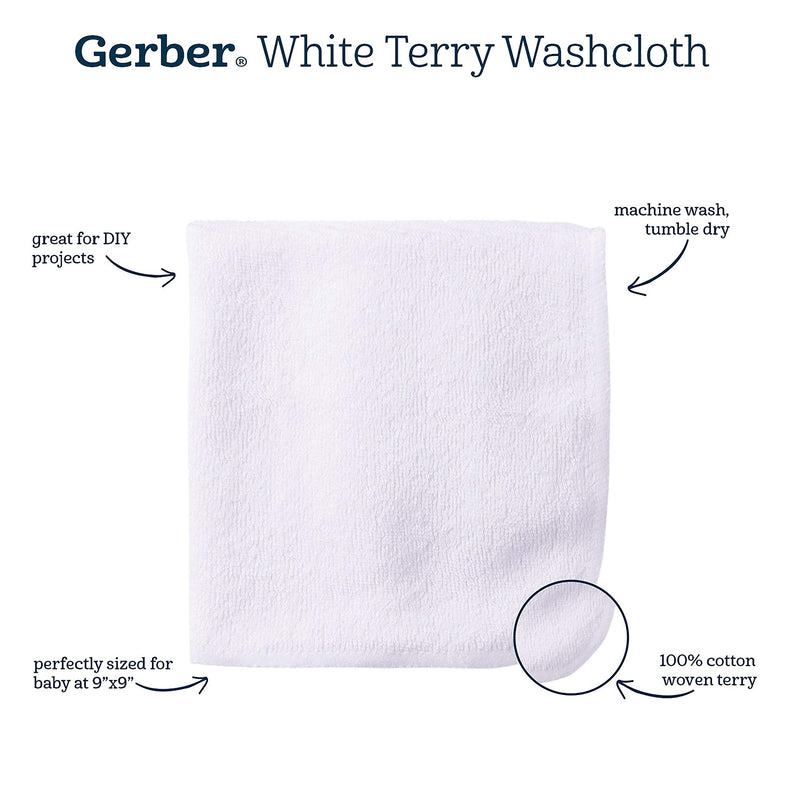 Gerber Washcloth, White, 6-Count 6 Count (Pack of 1) - BeesActive Australia
