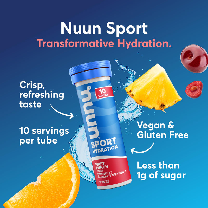 Nuun Sport Electrolyte Tablets Fruit Punch, GF & Vegan, 4 Pack 40 Count (Pack of 1)