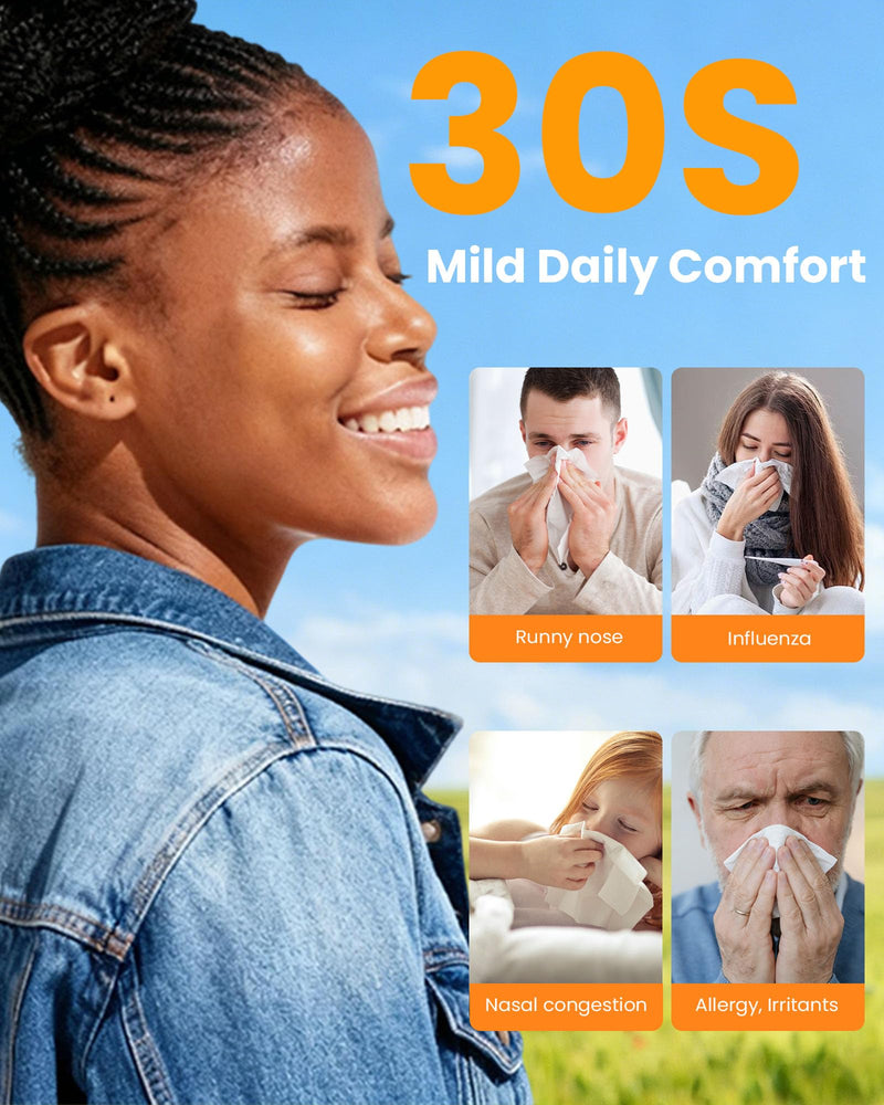 350ML Neti Pot Sinus Rinse Kit, Nasal Irrigation System with 5 Modes, 4 Nozzles, Cordless Rechargeable, IPX7 Waterproof, Nose Cleaner for Sinus Relief (350ML 40 Salt Packets) - BeesActive Australia