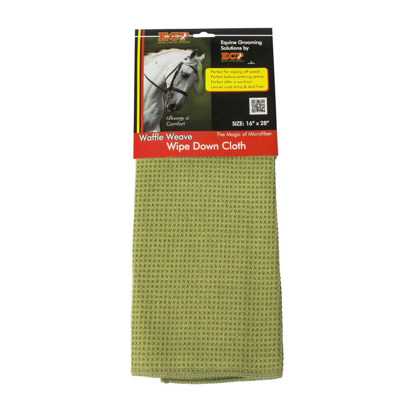 ECP Equine Comfort Products Waffle Weave Wipe Down Cloth Olive - BeesActive Australia