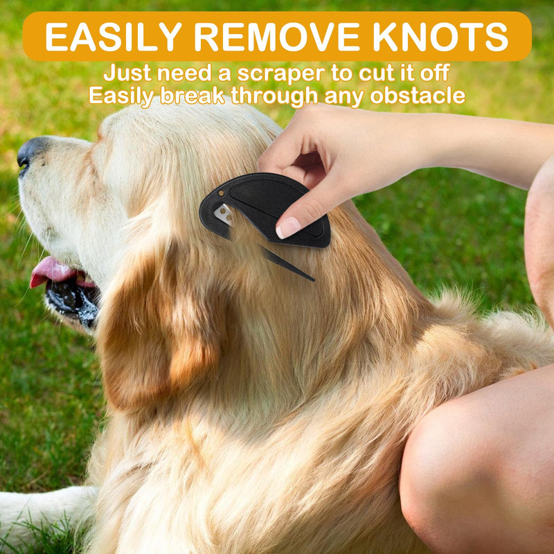 IUHFSIFS 2024 New Cat Detangling Knife【Made of High Quality Stainless Steel】Pet Knot Opener【Blade is Sharper】【Unique Design】Cat Matted Fur Removal, Pet Knotting Comb 02 Black & White - BeesActive Australia