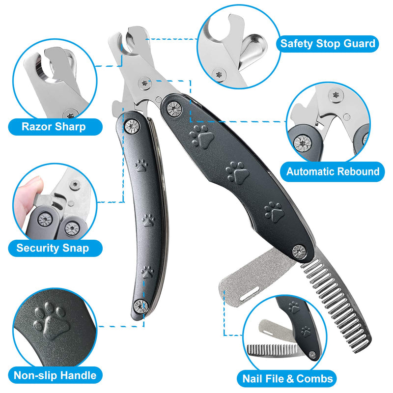 Quite Dog Nail Trimmers for Sensitive Dog, 【Smoothest Sharp】 Heavy Duty Dog Nail Clippers for Large Dog Medium Small Dogs, Dog Toenail Clippers, Professional Dog Nail Clipper for All Dogs Thick Nail - BeesActive Australia