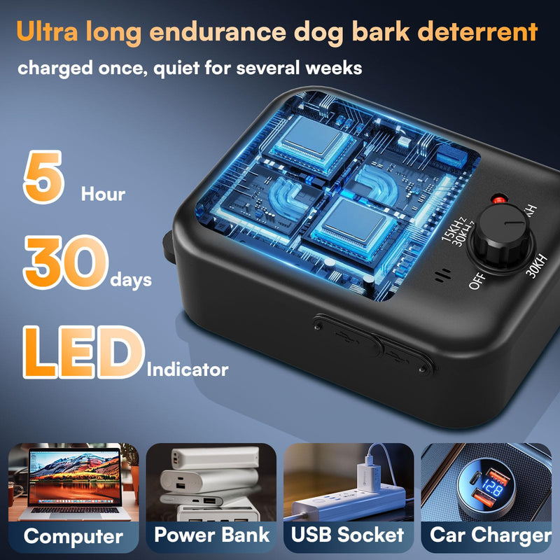 Anti Barking Devices, Auto Barking Control Devices with 3 Modes, Rechargeable Ultrasonic Dog Barking Deterrent Devices Bark Box, Effective Stop Barking Dog Devices for Indoor & Outdoor Use 9